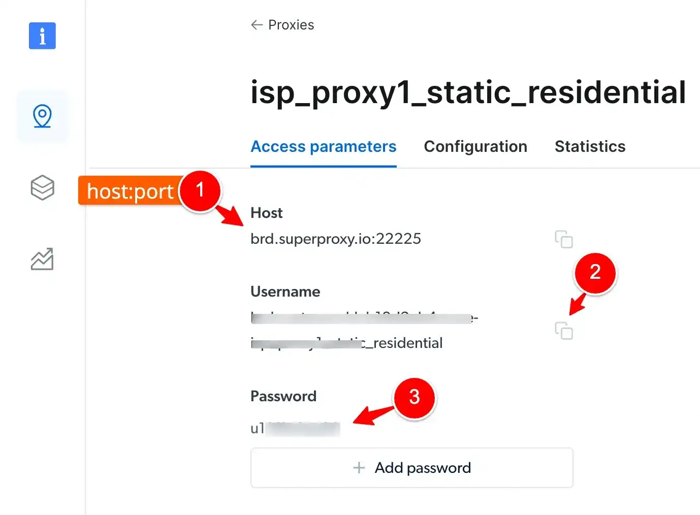 Access Credentials for ISP proxy