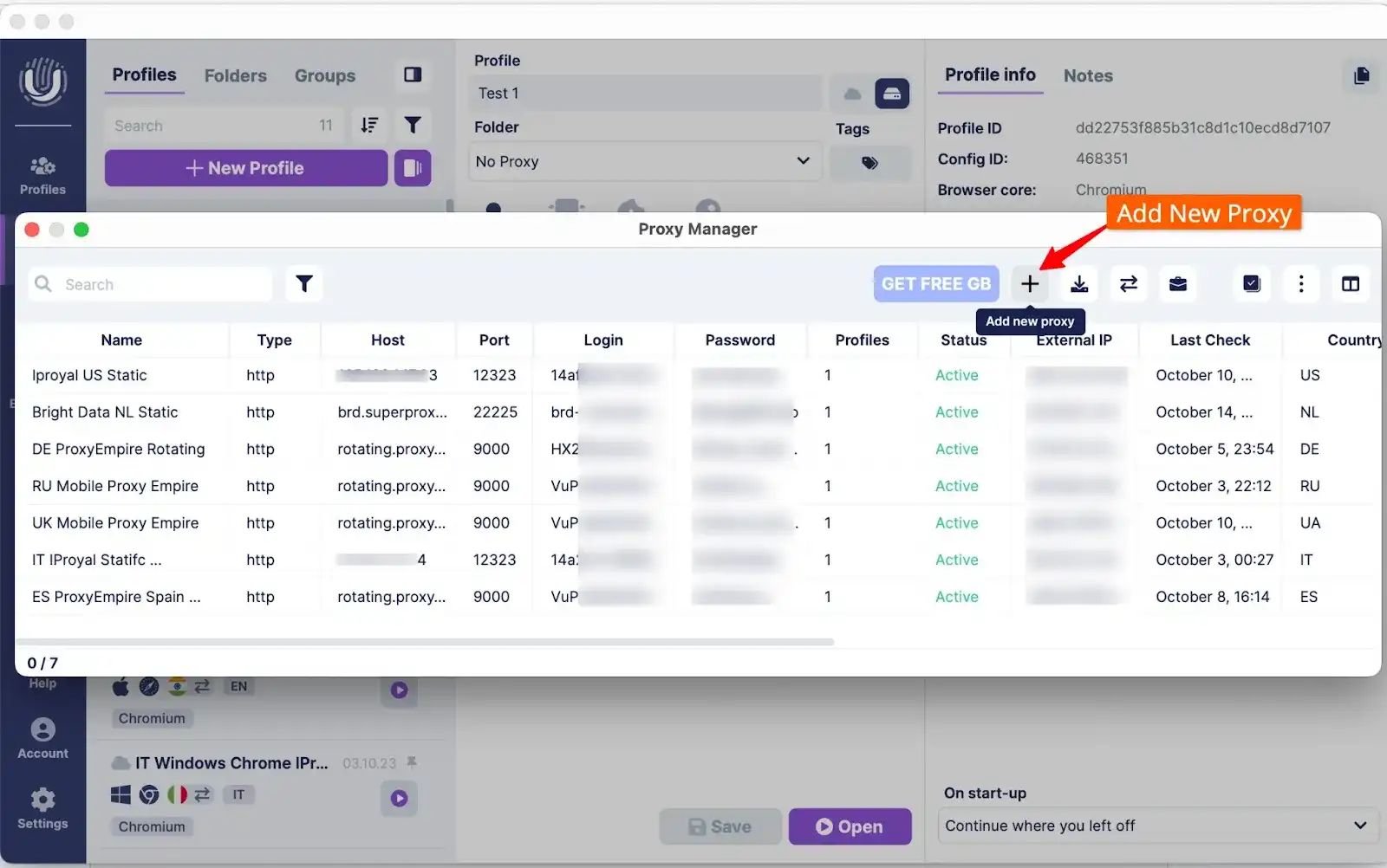 Add new proxy in Undetectable io