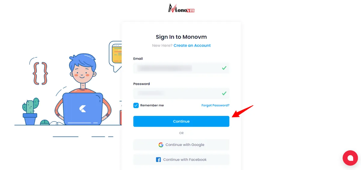 monovm signup step3