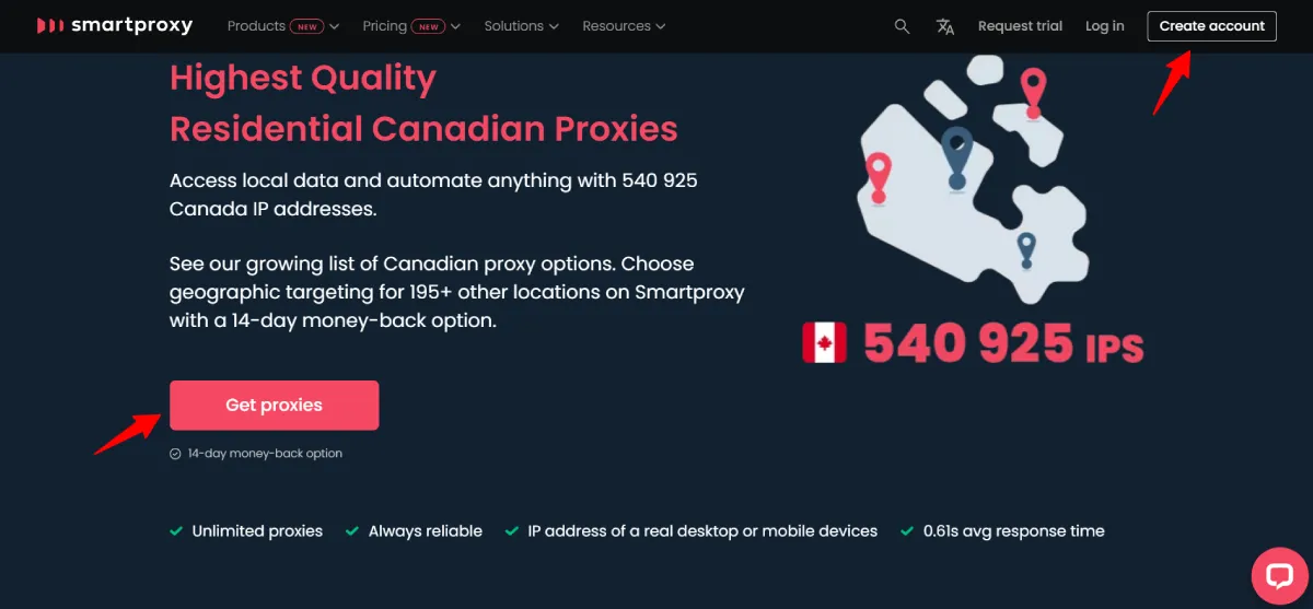 smartproxy canada proxies
