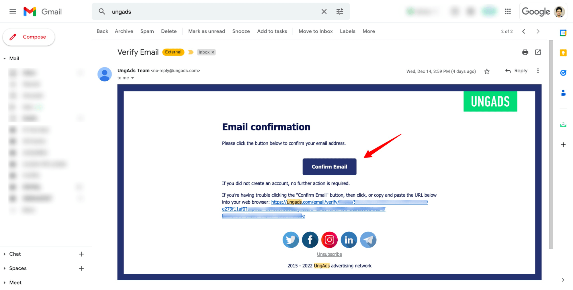 ungads signup step3 email confirmation